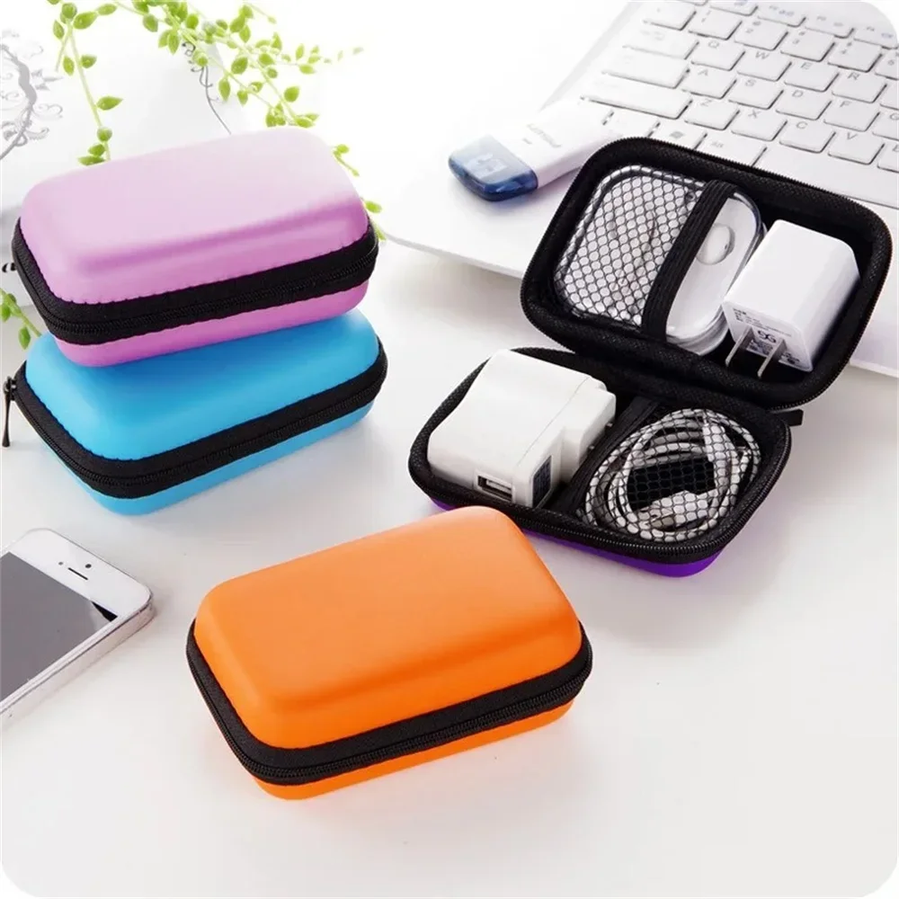 1Pcs Portable Mini Headset Case Bag Multi-functional Earphone Case Video Waterproof Digital Wrap EVA Storage Box Storage Bag
