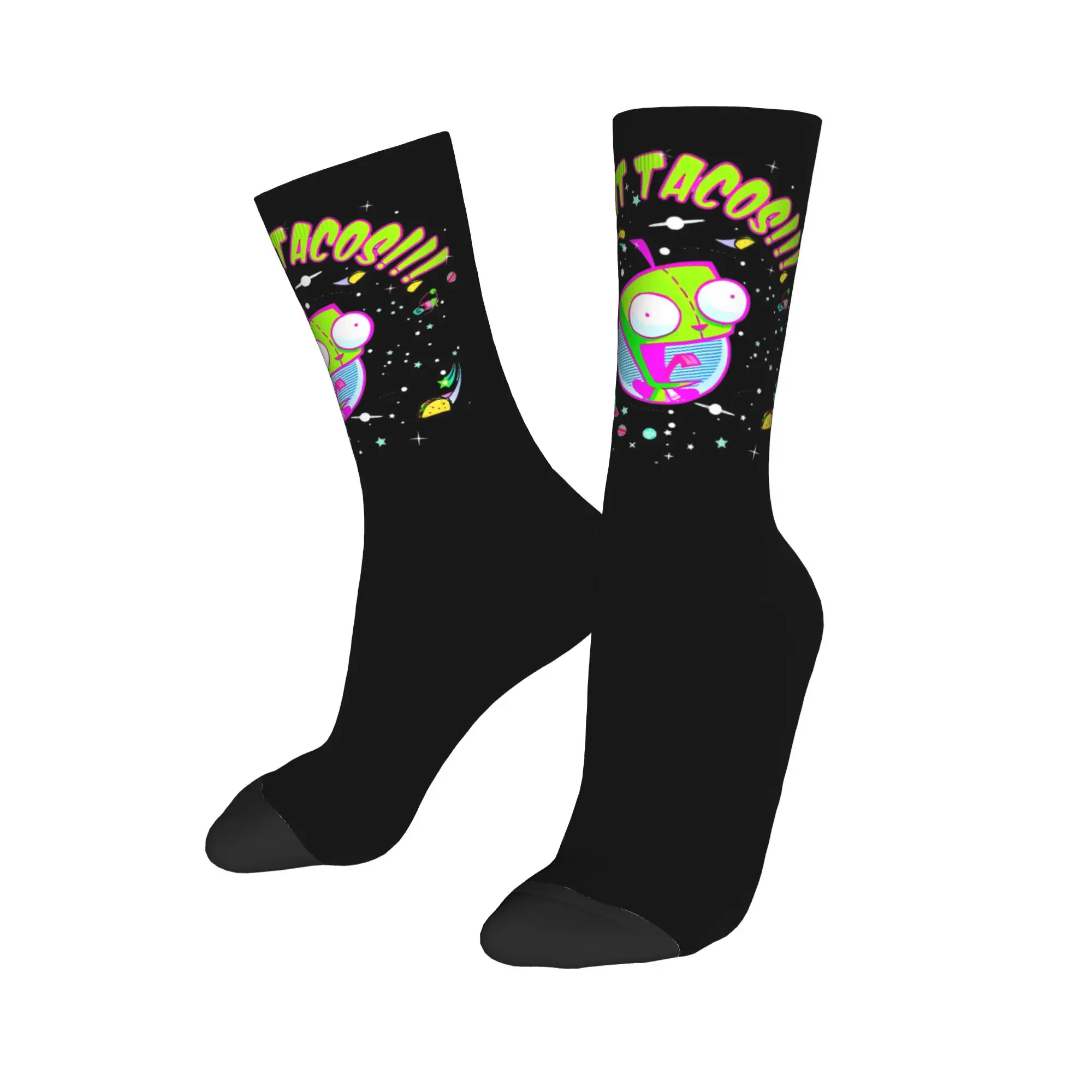 Winter Warm Hip-hop Unisex Invader Zim GIR I Want Tacos Space Socks  Sweat Absorbing Football Socks