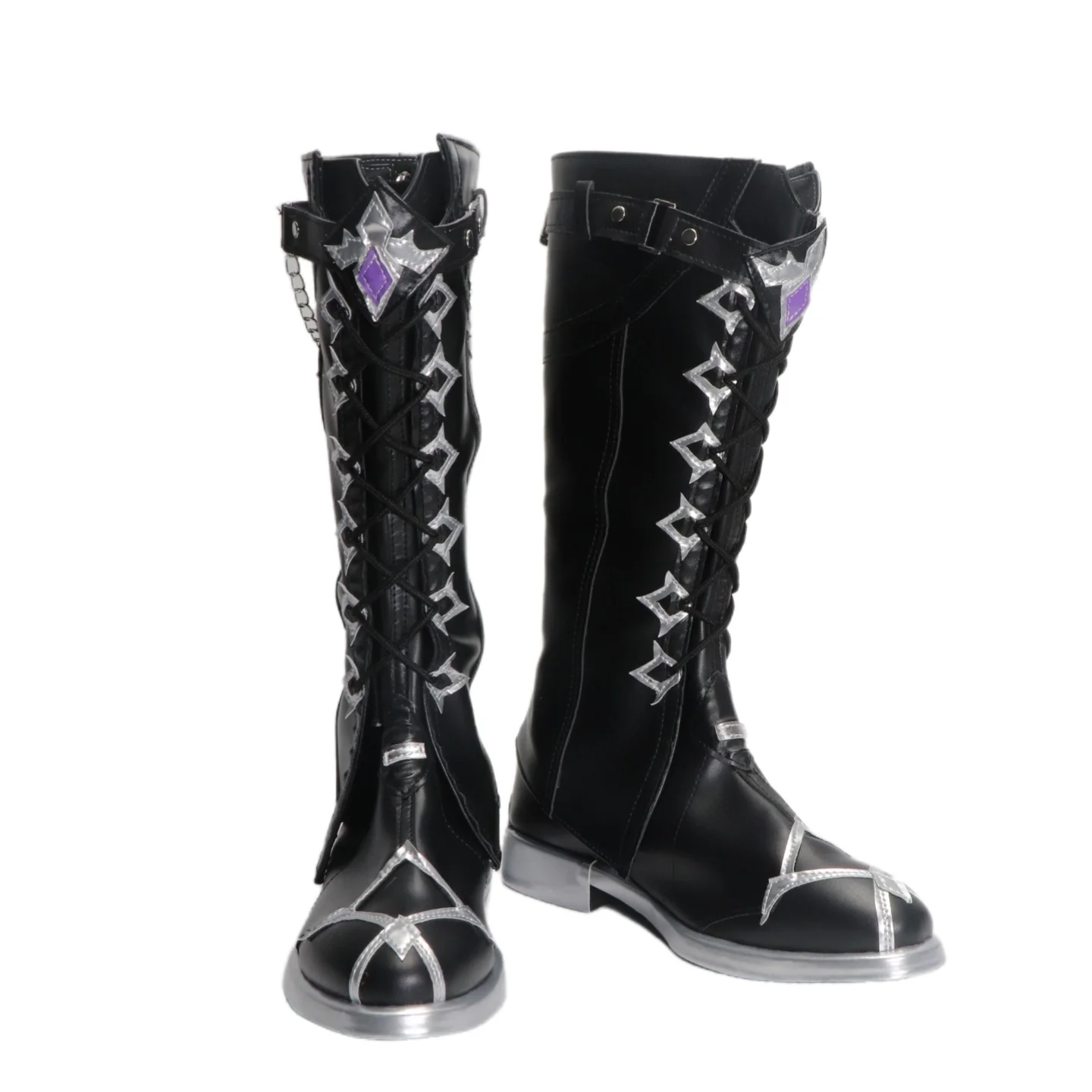 Genshin Impact Kyryll Chudomirovich Flins Cosplay Schuhe Stiefel Halloween Karneval Party Requisiten Zubehör für Frauen Männer