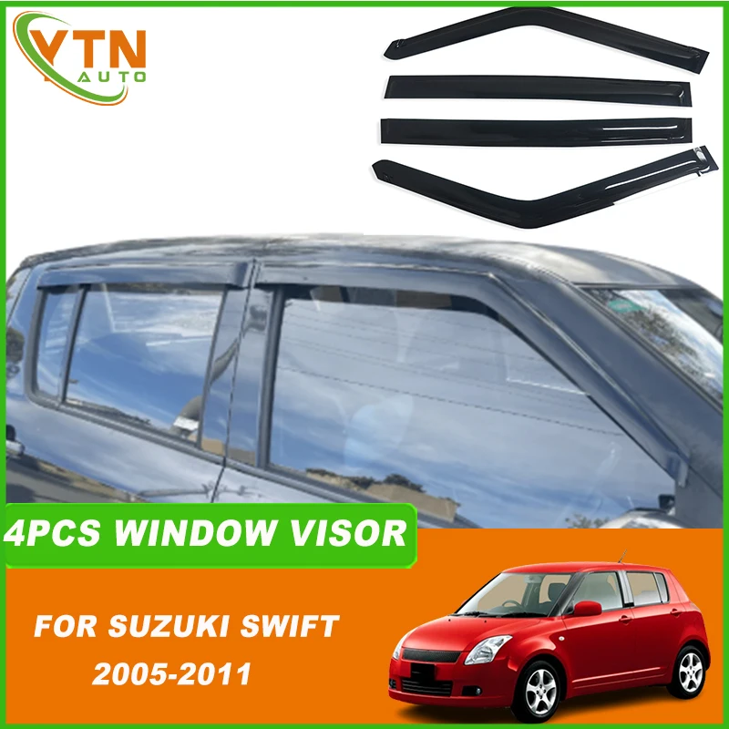 For Suzuki Swift 2005 2006 2007 2008 2009 2010 2011 Weathershiled Door Visor Awning Shelter Rain Side Window Protector