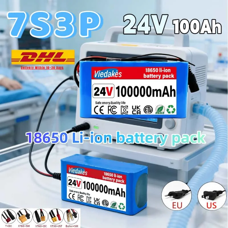 

Must-Have 7s3p 24V Battery Pack - 100000mAh 18650 Lithium for Wheelchairs//Ventilator， Ideal Rechargeable Li-ion for Elderly ﻿