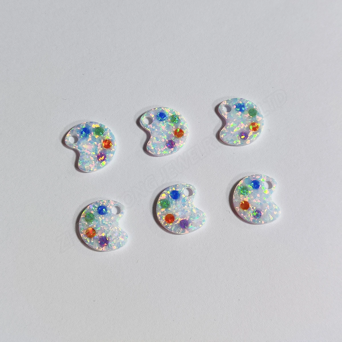 

Artist Palette Charm for Jewelry Making 15x15mm Synthetic White Fire Opal Beads for Bracelet