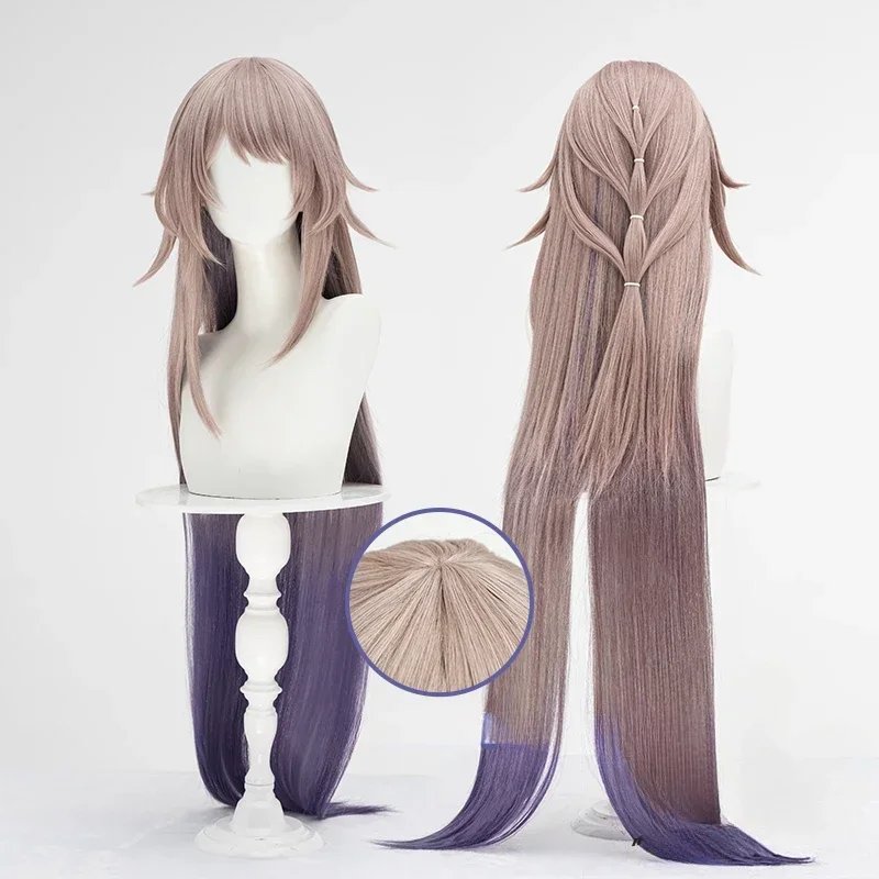 CosplayHonkai Star Rail Cosaply disfraz The Herta Cosplay peluca resistente al calor gradiente sintético 90cm pelo mujer fiesta de Halloween