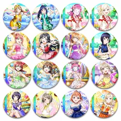 Love Live Sunshine Anime Badge Kawaii Cartoon Girl Hanamaru Dia Yoshiko Riko Ohara Mari Kanan Brooch Pins Hat Bag Accessories