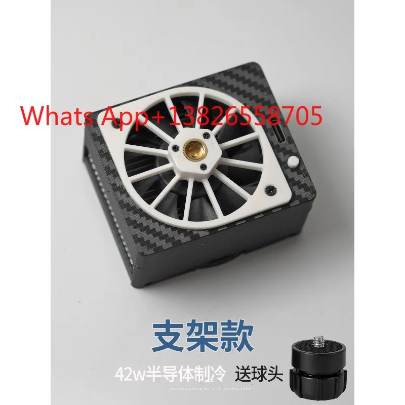 Dual-use mount for mobile phone semiconductor coolers, magnetic tablet cooling for sports cameras, silent live streaming stand