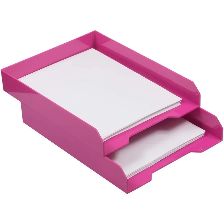 Штабелируемые лотки для бумаги JAM PAPER, розовый настольный органайзер для документов, писем, файлов, лоток, продается индивидуально