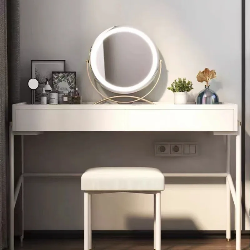 Light luxury solid wood dresser Internet celebrity wind rock slab table bedroom modern simple dressing table