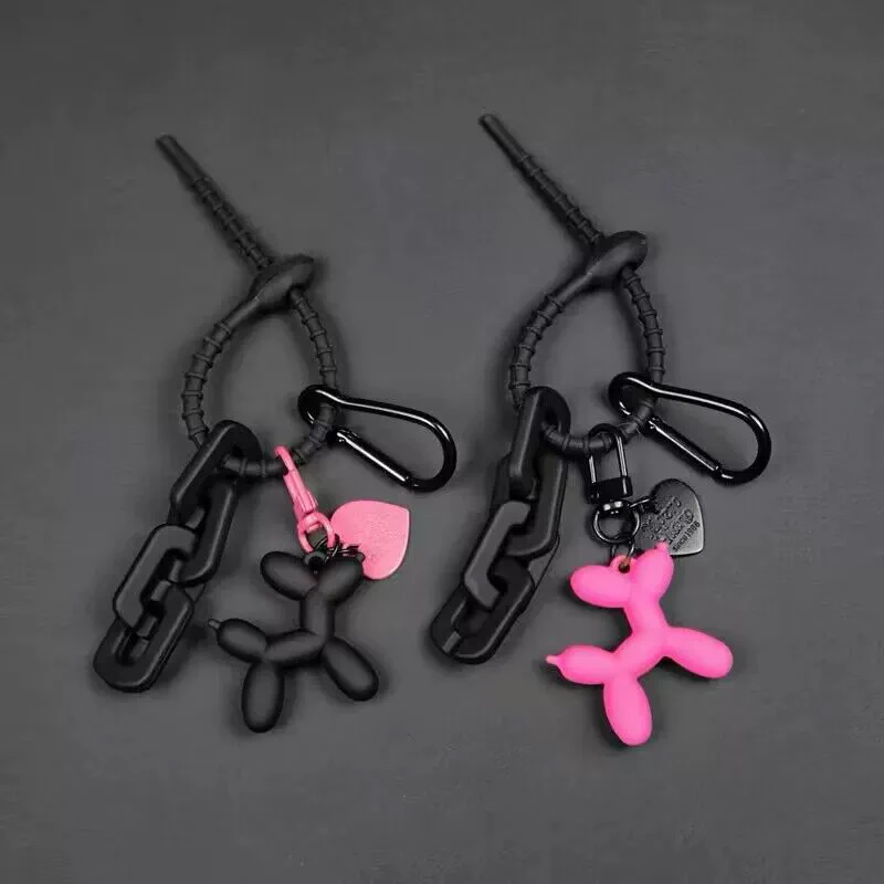 Popular Cute Cartoon Balloon Dog Keyring Couple Keychains Women Men New Car Holder Jewelry Gift Decoration Accessories