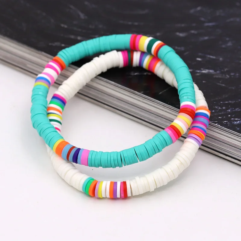 Bohemian Women's Bracelet Colorful Polymer Clay Beads Multicolor Combination Wrist Accessories Girl Bracelets Gifts Wholesale