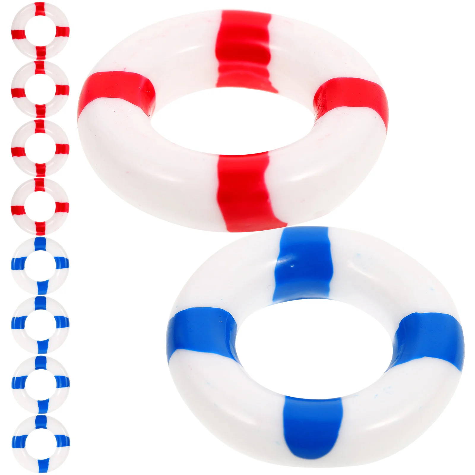 10 pièces d'anneaux flottants décoratifs pour restaurant, magasin, centre commercial, mur, fenêtre, style marin, fête, ambiance festive, rouge