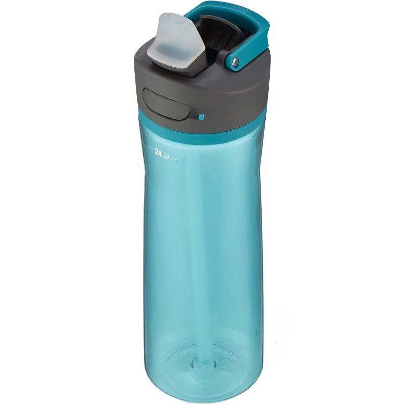 2.0 Leak-Proof, Dishwasher Safe Water Bottle with Lid Lock & Angled Straw, Interchangeable Lid, 24oz - Juniper