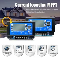 30A 60A Bluetooth WiFi Solar Charge Controller 12V/24V LCD Digital Display Embedded Snap-on Energy Storage MPPT Controller