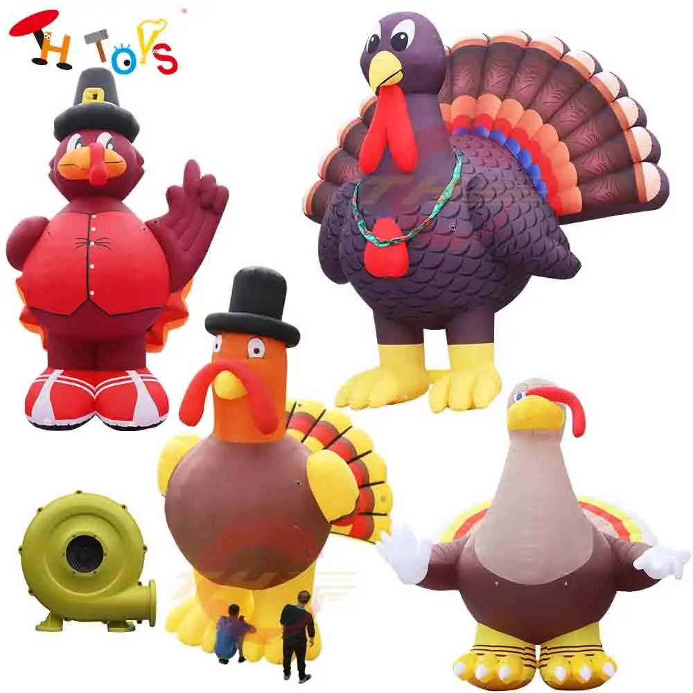 

2025 Popular Inflatable Turkey Replica Cartoon Chicken Animal Model for Christmas Decoration with Blower