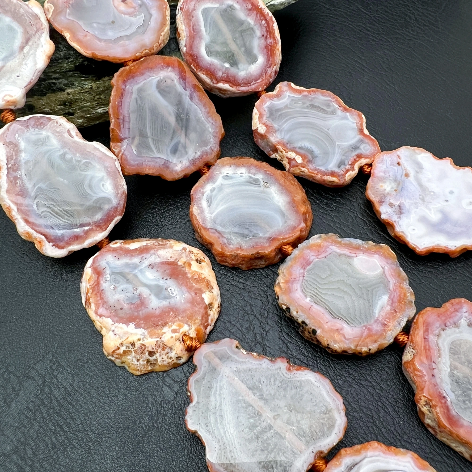 Large Freeform Orange Crazy Agates Quartz Slice Focus Pendant Beads For DIY Jewelry Making MY2511115