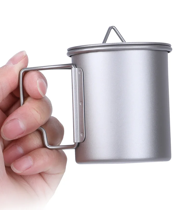 

Titanium Camping Mug, Tourist Tableware, Picnic Utensils, Outdoor Kitchen Equipment, Travel Cooking Set, Hiking Cookware