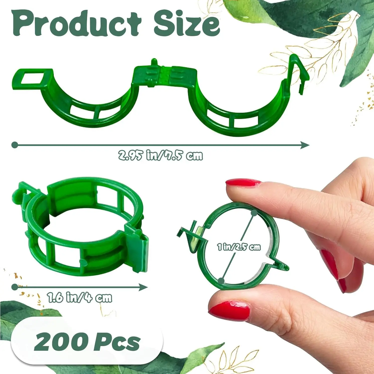 200 PCS Plant Support Clips Reusable Garden Clips, Secured Plastic Plant Clips, Tomato Support Clips for String Trellis for Clim