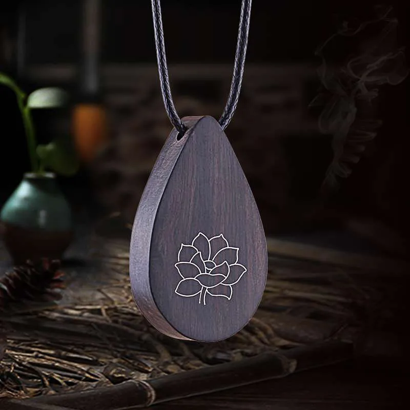 

DIY accessories Retro ethnic style long necklace women's versatile sweater chain inlaid with silver ebony pendant jewelry source