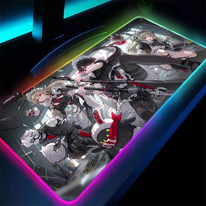 

LED Mouse Pad Rubber PC Computer Gaming Accessories HD Mousepad RGB Zenless Zone Zero Desk Mat ZZZ Ellen Joe Gamer Keyboard Pad