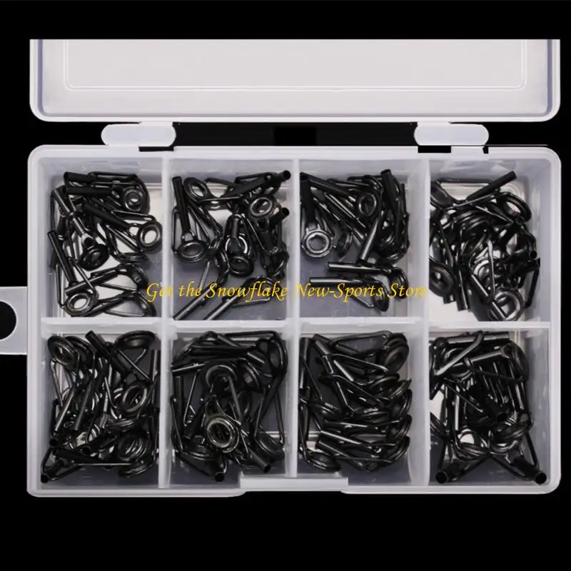 E56D Rod Rebuilding Guide Set for Fishing Repair, 80-Piece Mixed Size Guide Inserts for Spare Stock and Service Planning
