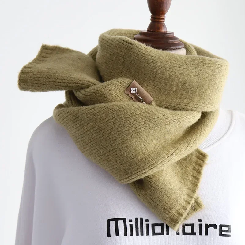 2023 Korea Cashmere Scarf Women\'s Autumn Winter Fashion Popular Knitted Thicke Warm Soft Scarf Office Lady Elegant Female Shawl