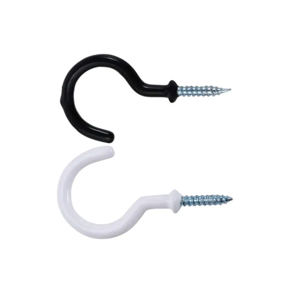 10pcs White Shouldered Home Storage Screw-In Wall Mounted Ceiling Hooks Mug Hanger Cup Hooks