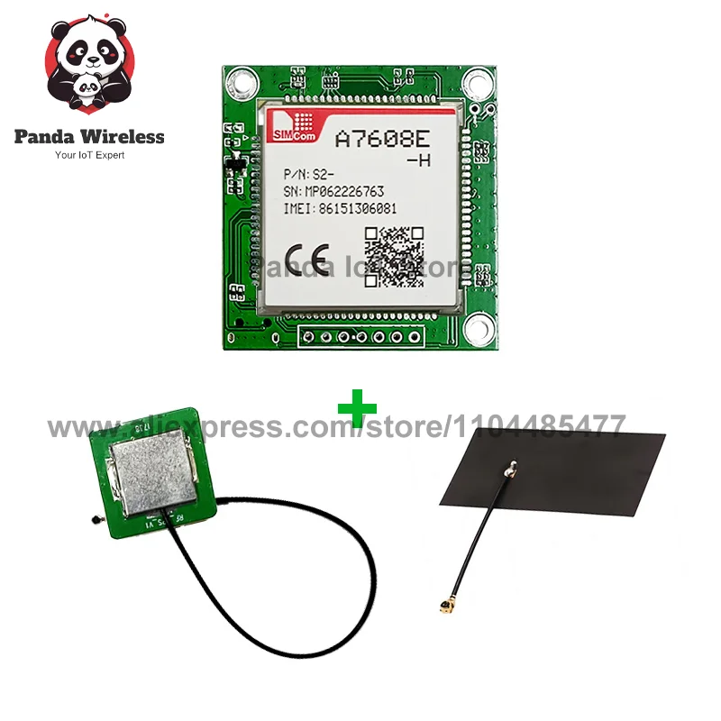 SIMcom A7608E-H core Board LTE CAT1+GNSS Single-Row Pin Connector Industrial-high Precision for PCB/SMT GNSS Optional