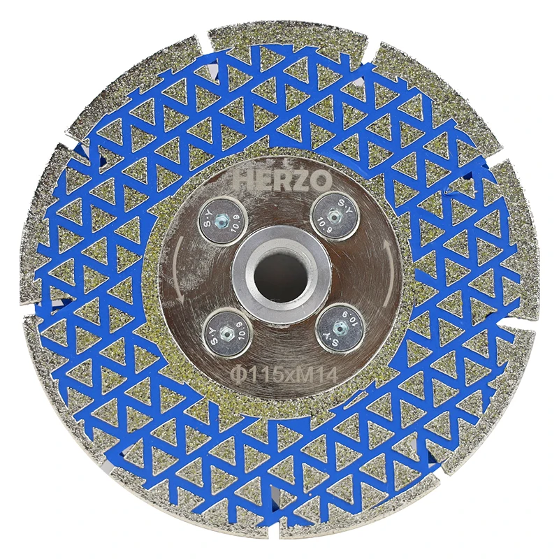 HERZO 125MM Diamond Saw Blade Galvanized Diamond Cutting And Grinding Disc Both Sides For Marble Granite Ceramic Tile