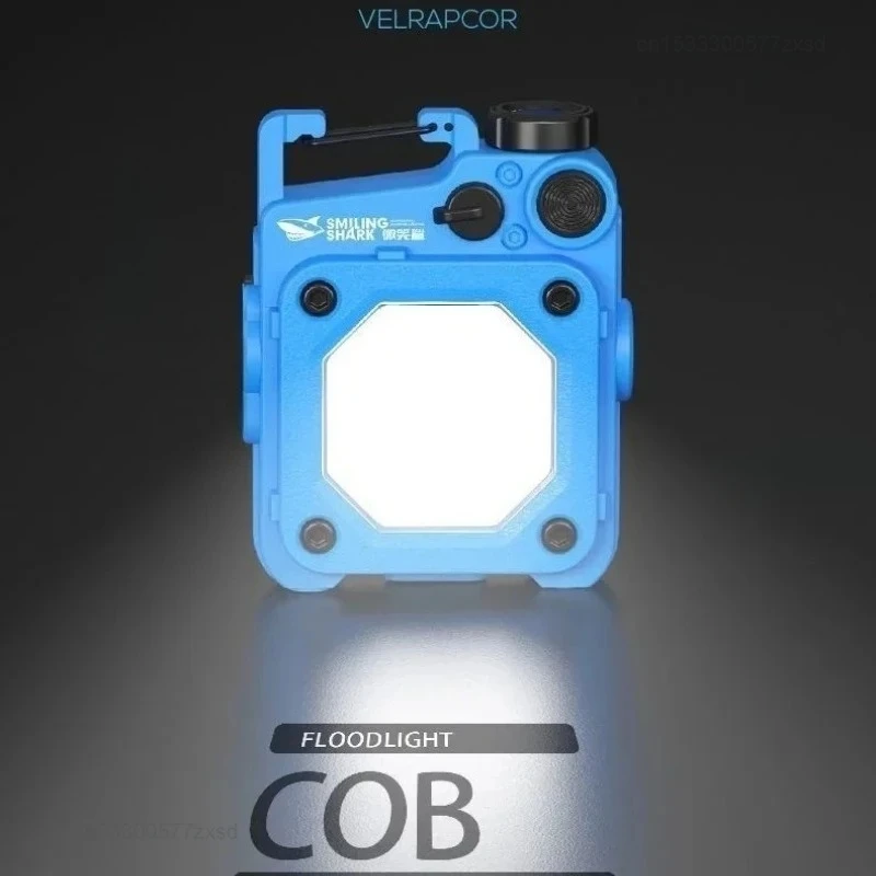 يبتسم القرش مصباح ليد جيب المفاتيح ضوء COB ضوء USB الشعلة القابلة لإعادة الشحن ضوء العمل مع المغناطيسي للمشي في الهواء الطلق الصيد #2