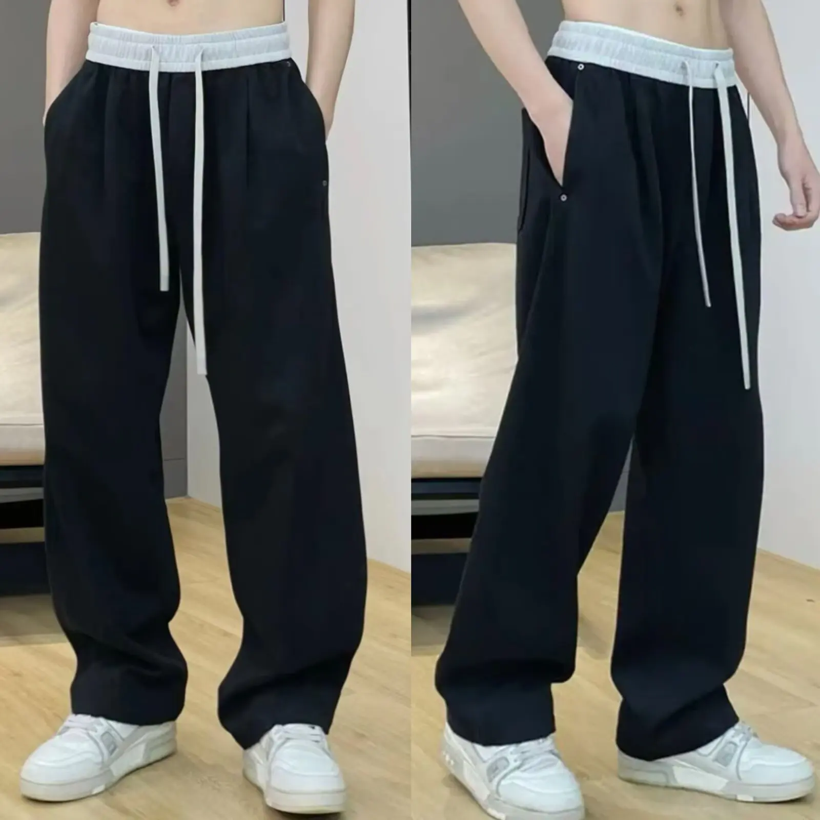 กางเกงลำลองสไตล์ญี่ปุ่นสำหรับผู้ชาย สไตล์ใหม่ ใส่ได้หลากหลาย ลุคสบายๆ อินเทรนด์ ฮาราจูกุ แฟชั่นเรียบง่าย