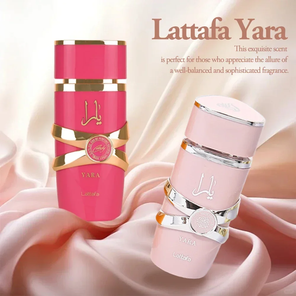 Lattafa Yara Candy EDP 100ML 오리지널 오 드 퍼퓸 지속되는 향수 데오도란트 페로몬은 남성을 유치합니다