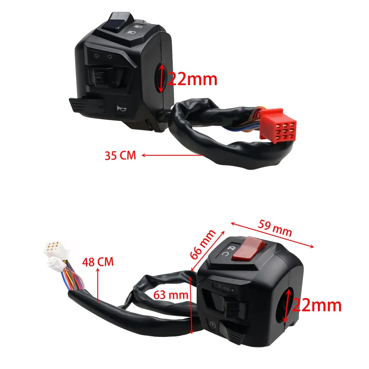 22mm Motorcycle HandleBar Switch With LED Choke Horn Turn Signal Headlight Electric Start Button for PULSAR NS 150 200 AS 200