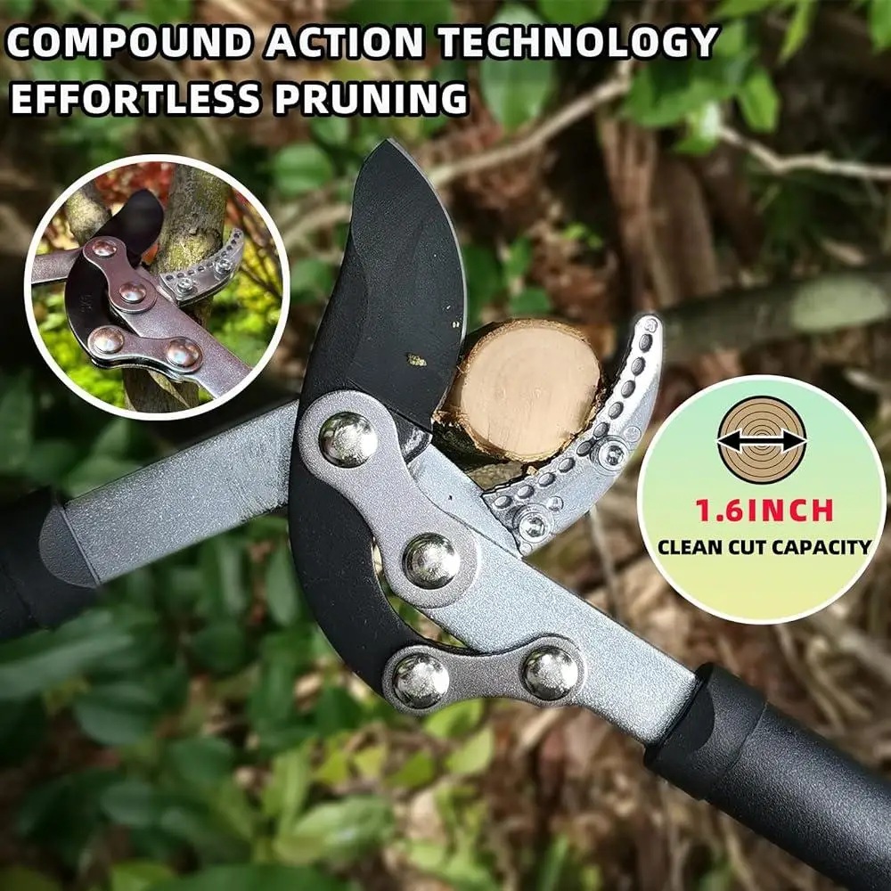 3 ชิ้น Garden Pruner ชุด Sharp Loppers Hedge Clippers กรรไกรตัดแต่งกิ่ง Compound Action Tree Trimmer สาขาเครื่องตัด Yard เครื่องมือ