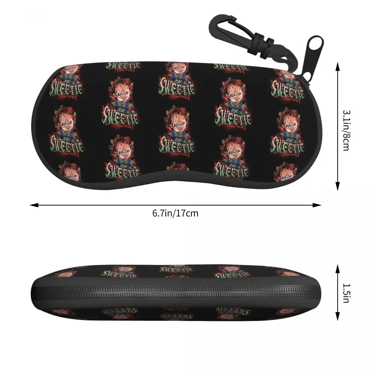 Game Of Chucky Sunglasses Soft Case Neoprene Zipper Child's Play Movie Shell Eyeglass Case Custom Protective Box For Glasses