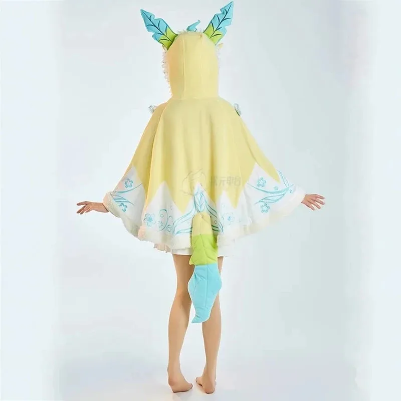 Cos Cloak Warm Coat Fall Winter Windproof Suit Cosplay Leafeon informal Dress eo]5