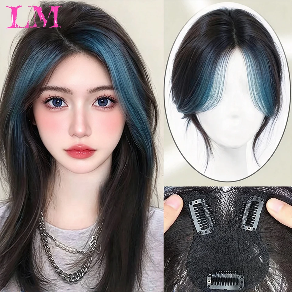 LM Synthetic Eight-character Bangs Wig For Women On Top Of Head To Cover White Hair And In Full Bangs