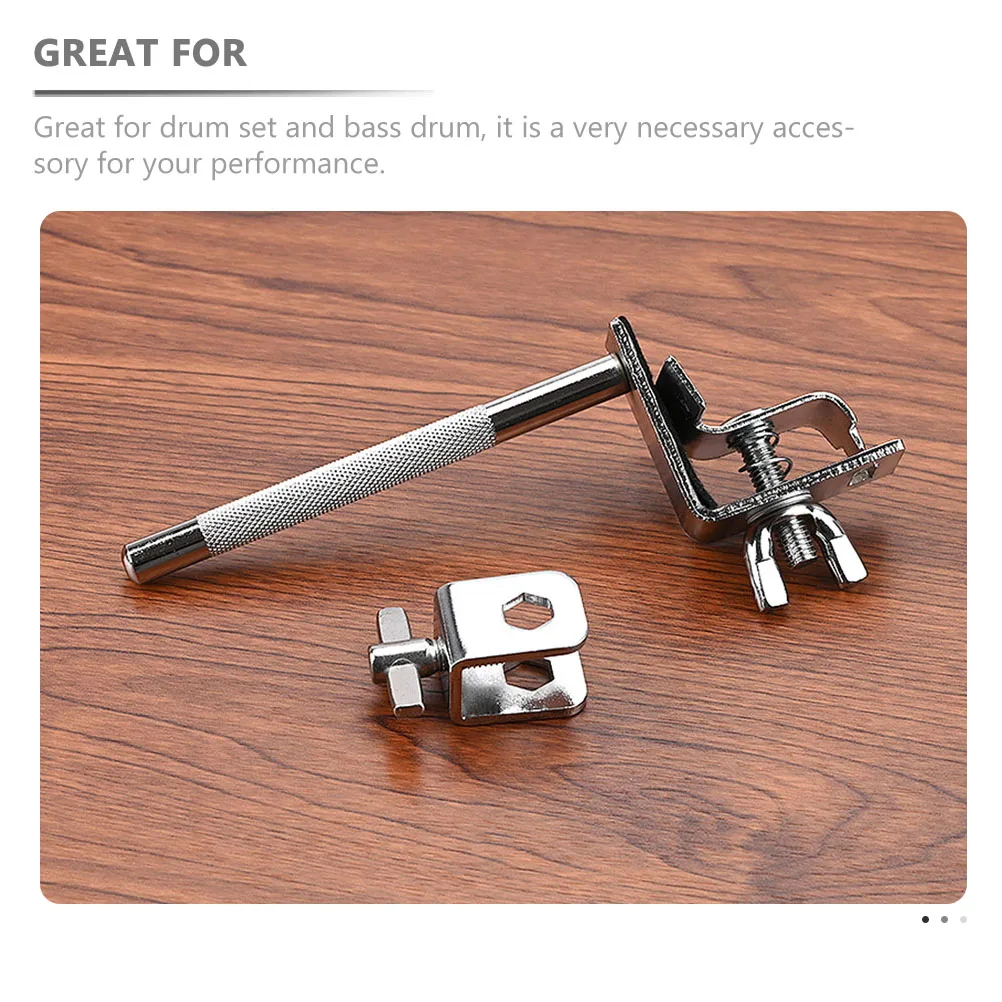 

Tambourine Clip Drum Mount Cow Bell Cowbell Bracket Bass Hoop Clamp Silver for Drums
