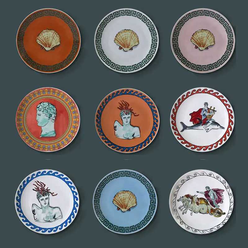 8'' Italian Ginori 1735 Neptune Journey Ceramic Plate Wall Decor for Living Room Bedroom