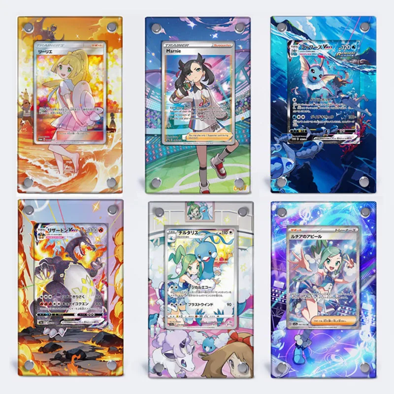pokemon-serie-cartao-tijolos-charizard-eevee-psyduck-cartao-extensor-de-arte-anime-classico-jogos-colecao-cartao-acrilico-expositor