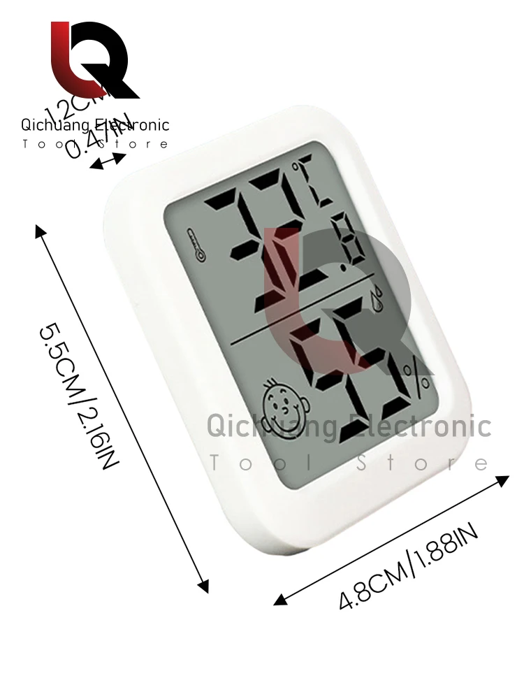 1 Stück Digital Temperatur Hygrometer hohe Präzision LCD Digital Thermometer mit Metallst änder tragbare Heim zubehör Weiß