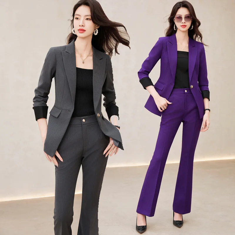 High-End Business Wear Suit Women's Spring and Autumn Temperament Interview Formal Wear Suit Jacket Hotel Manager Work Clothes