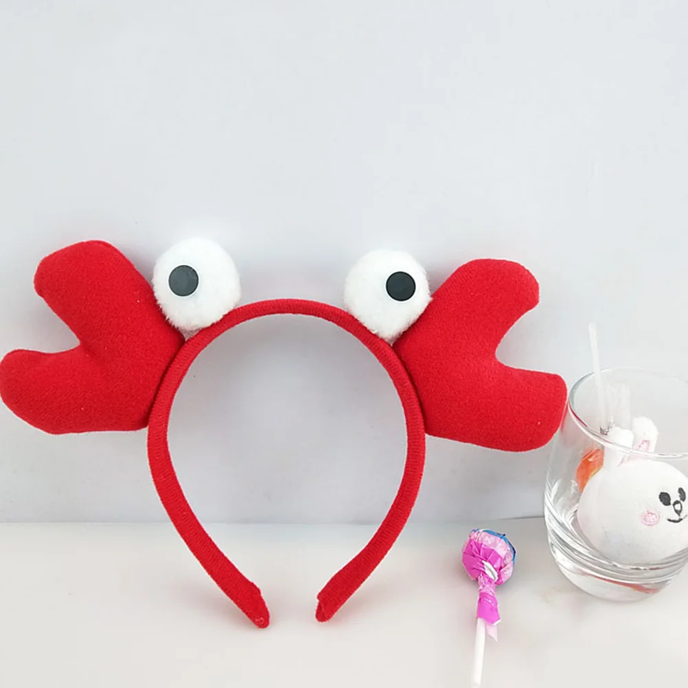 

2 Pcs Red Crab Headband Cute Hair Hoops Lightweight Halloween Cosplay Party Girls Women Headdress Gifts Photography