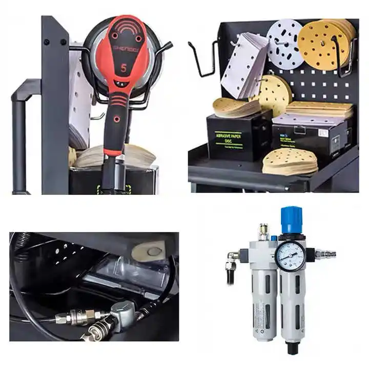 

Car Dust-free Polishing Machine Double Stations Pneumatic Vacuum Extraction System Sanding Machine Auto Paint Repair Machine