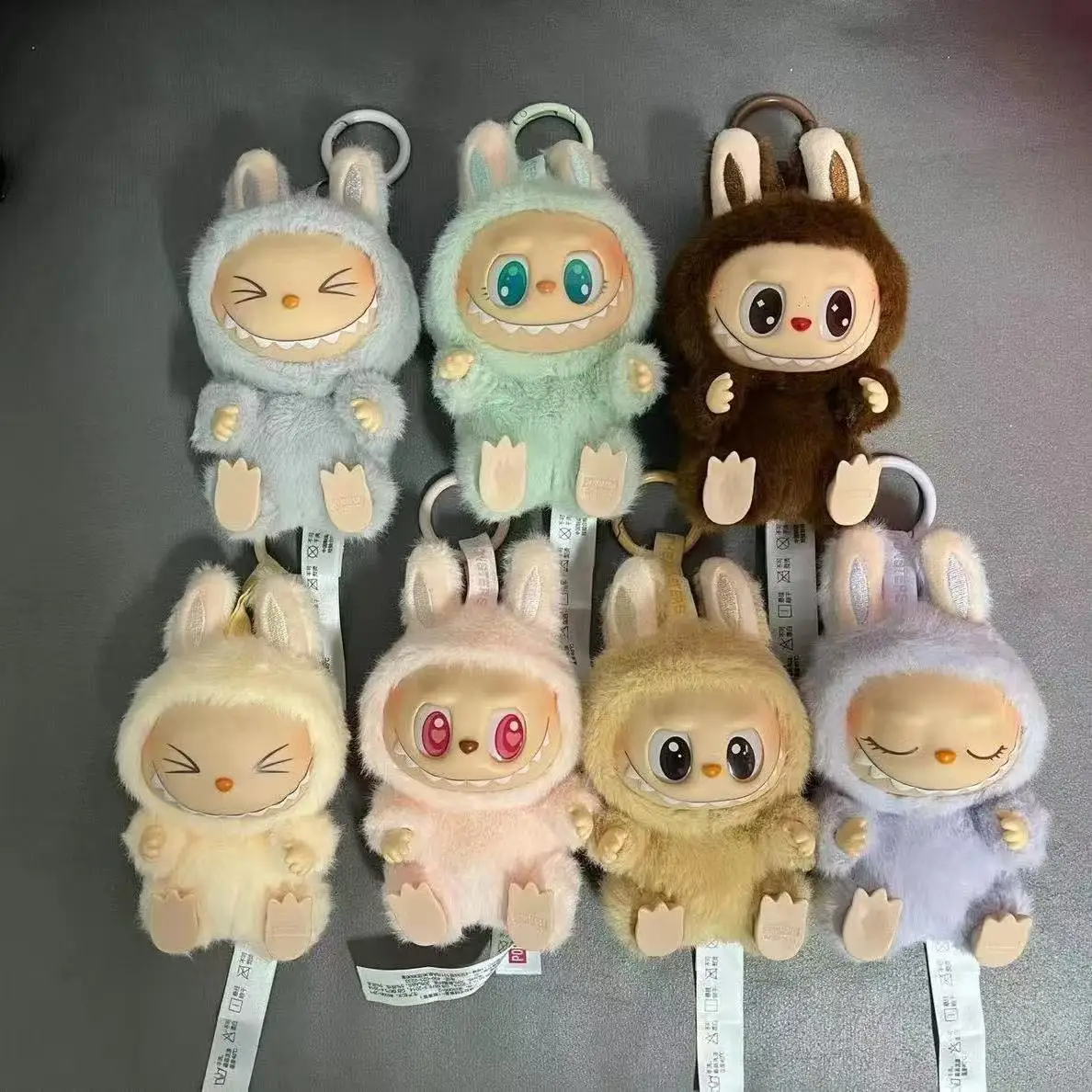 1:1 Quality Macaron 2nd Generation Monster Labubu Sitting PVC Labubu Plush Doll Blind Box Series Surprise Blind Box Holiday Gift