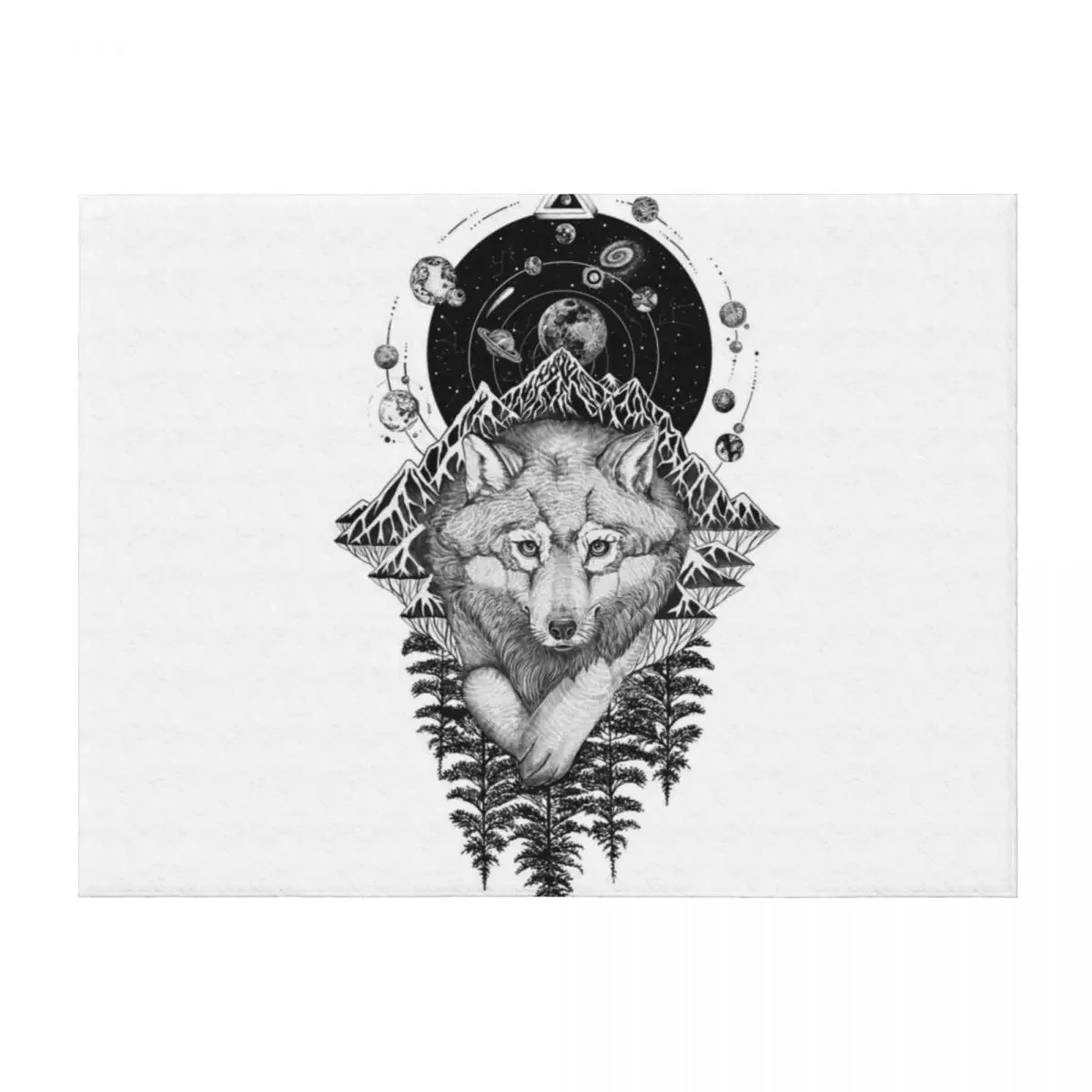 

Space Wolf Throw Blanket Warm Soft Summer Beddings Shaggy Blankets
