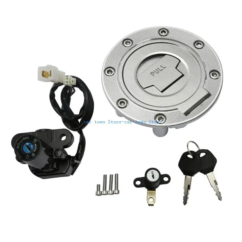 RXJE Motorcycle Lock with Ignition Cap and Locks Matching Keys for Easy Installation Weatherproof