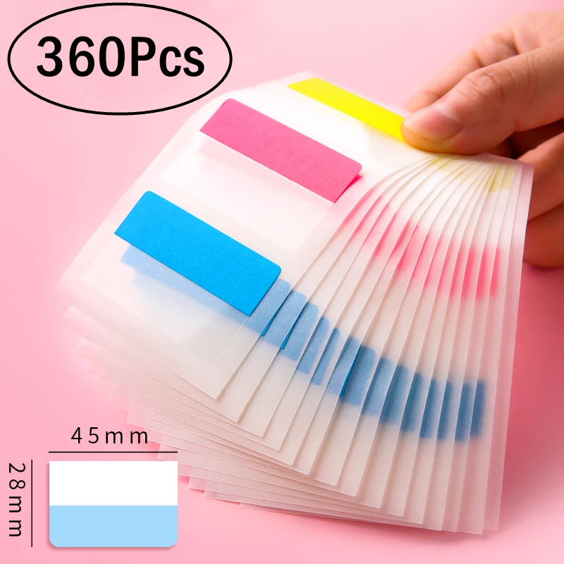 360Pcs Colorful Sticky Notes Memo Pad Self Adhesive Bookmark Memo Sticker Bookmarks School Office Students Stationery Supplies