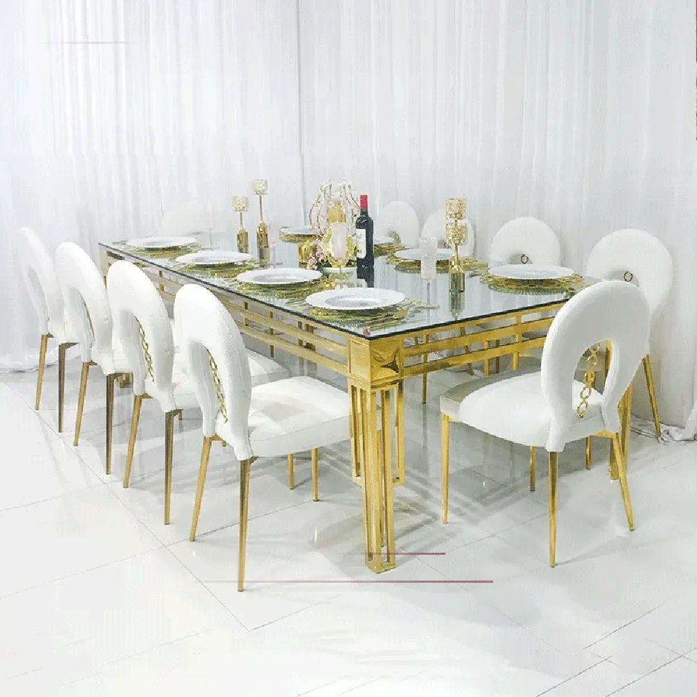 

Modern Stainless Steel Hotel Furniture Dining Table For Wedding Events Suppliers