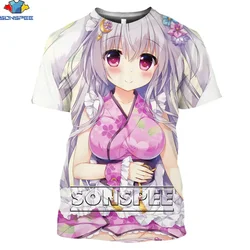 Summer 2024 New Hot SONSPEE Anime 3D Printed Harajuku Short Sleeve T-shirt for Men and Women Plus-size Fashion Top