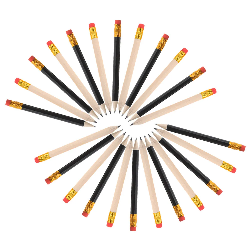144Pcs Golf Pencils Pre Sharpened Wood Short Eraser Small Bulk Writing Pocket School Office Drawing Sketching Supplies