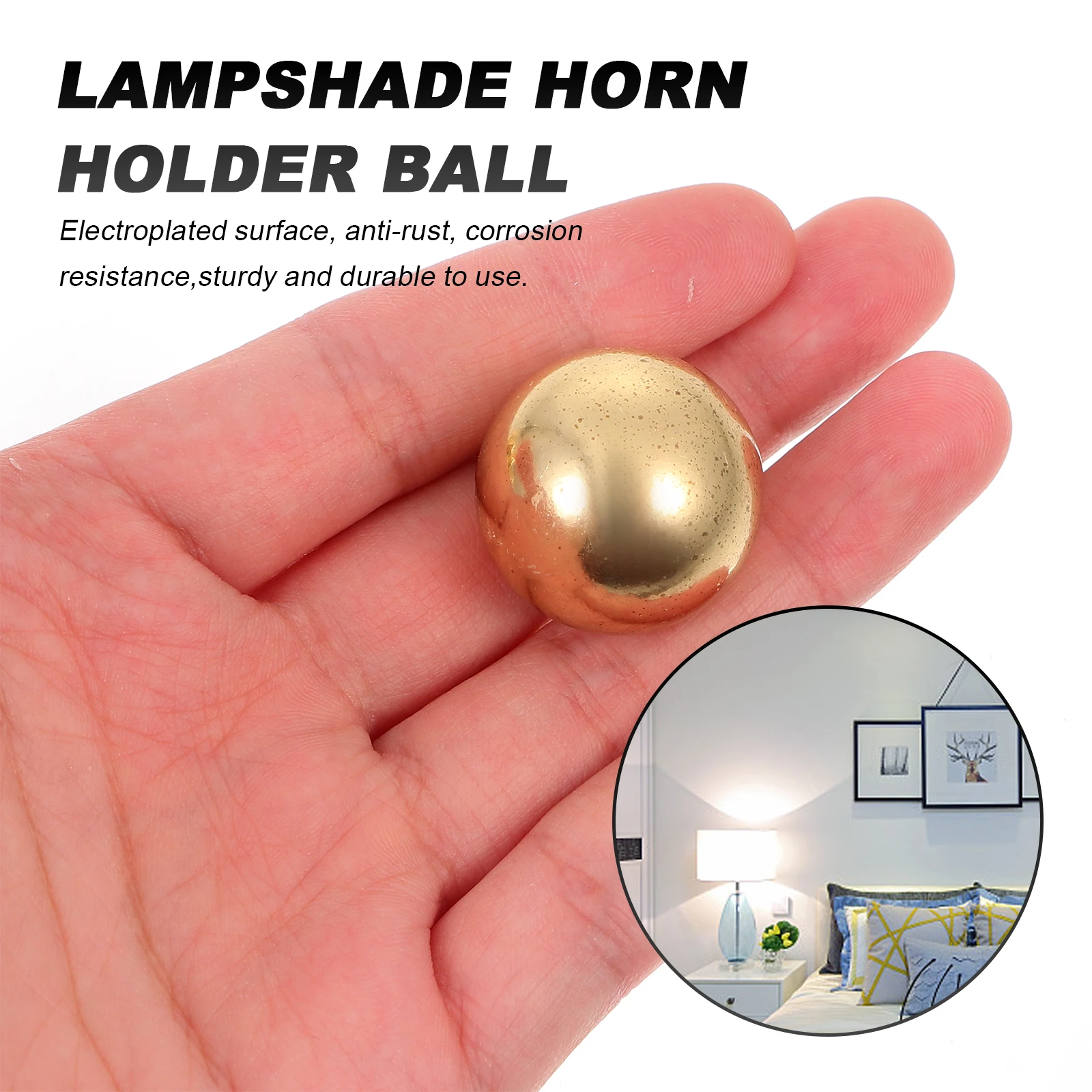 

4 pcs Lampshade Horn Bracket Balls Durable Electroplated AntiRust Suitable Home Restaurant Lampshade Accessories